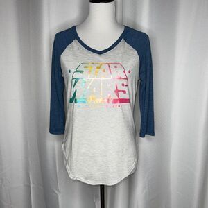 Star Wars The Force Awakens 3/4 Sleeve Raglan T-shirt Sz Small